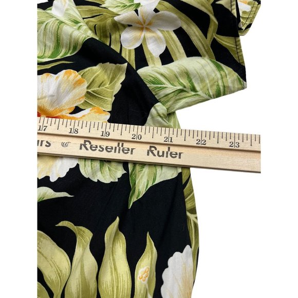 Aloha Moi Vintage Womens Xl Made In Hawaii Green Floral Tiered Dress MuuMuu Luau - Picture 2 of 6